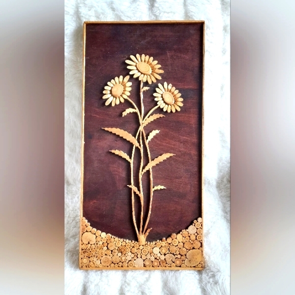 Vintage Wood flower art wall decor - Picture 1 of 6